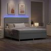 vidaXL Lit &agrave; ressort LED avec matelas Gris clair 180 x 200 cm tissu