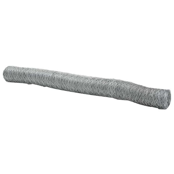 vidaXL Cl&ocirc;ture hexagonale Argent&eacute; 1 x 50 m Acier galvanis&eacute;