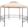 vidaXL Chapiteau tente de jardin Hexagonal Beige 323 x 265 cm