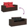 vidaXL Salon de jardin avec coussins 7pcs marron r&eacute;sine tress&eacute;e