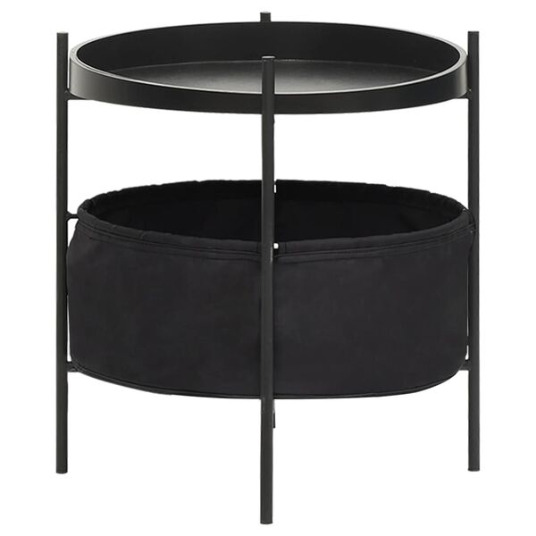 vidaXL Table d'appoint avec panier 40x40x45,5 cm Noir