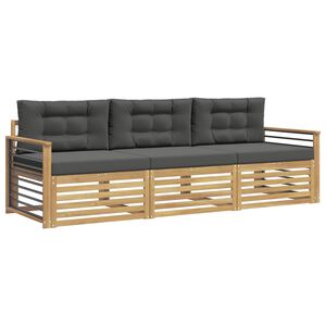 vidaXL Ensemble de canap&eacute;s d'ext&eacute;rieur 3 pc Blanc et anthracite