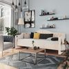 vidaXL Lit avec &eacute;clairage USB Cr&egrave;me Tissu 90x200 cm