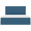 vidaXL Lit avec rangement et matelas Bleu fonc&eacute; 160 x 200 cm Velours