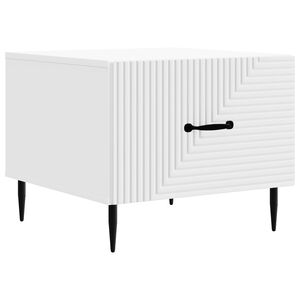 vidaXL Table basse avec tiroir Blanc 49 x 50 x 40 cm Bois d'ing&eacute;nierie