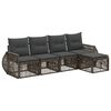vidaXL Ensemble de canap&eacute; de jardin 5 pcs Gris et Gris fonc&eacute; polyrotin