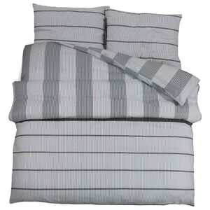 vidaXL Ensemble de housse de couette gris clair 225x220 cm coton