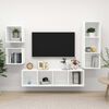 vidaXL Ensemble de meuble TV 4 pcs Blanc Bois d'ingénierie