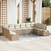 vidaXL Ensemble de canap&eacute; de jardin 10 pcs Beige et cr&egrave;me Polyrotin
