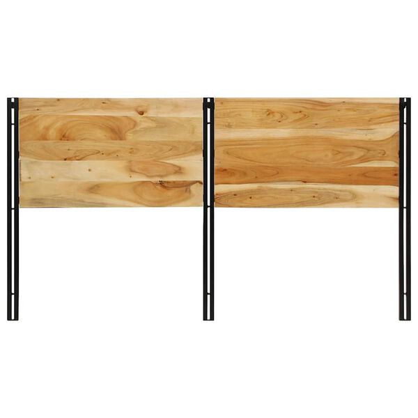 vidaXL T&ecirc;te de lit 180 cm bois massif d'acacia et fer
