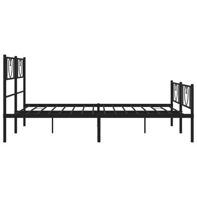 vidaXL Cadre de lit métal sans matelas avec pied de lit noir 120x200cm