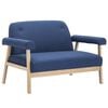 vidaXL Canap&eacute; &agrave; 2 places Tissu Bleu