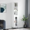 vidaXL Buffet haut Blanc brillant 34,5x34x180 cm Bois d'ing&eacute;nierie