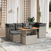 vidaXL Salon de jardin avec coussins 7 pcs gris r&eacute;sine tress&eacute;e