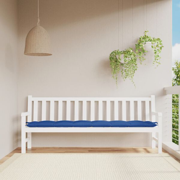 vidaXL Coussin de banc de jardin bleu 200x50x7 cm tissu oxford
