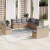 vidaXL Salon de jardin 11 pcs avec coussins beige r&eacute;sine tress&eacute;e