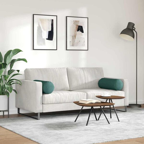 vidaXL Coussins d'accent 2 pcs Vert fonc&eacute; &Oslash; 25 x 70 cm tissu