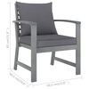 vidaXL Salon de jardin 5 pcs avec coussin Bois d'acacia solide Gris