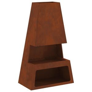 vidaXL Boule de feu Rouill&eacute; 60 x 35 x 100 cm Acier patin&eacute;