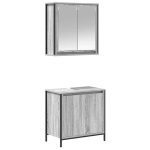 vidaXL Ensemble de meubles de salle de bain 2 pcs en bois d'ing&eacute;nierie gris Sonoma