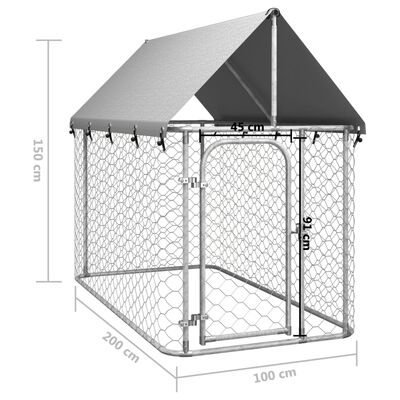 vidaXL Chenil extérieur avec toit 200x100x150 cm