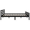 vidaXL Cadre de lit sans matelas noir bois massif 200x200 cm