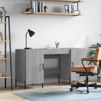 vidaXL Bureau sonoma gris 140x50x75 cm bois d'ingénierie