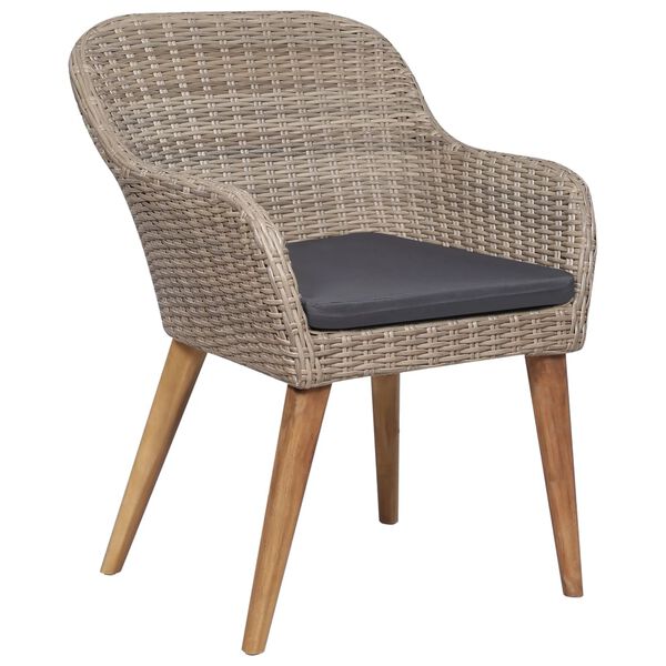 vidaXL Salon de jardin avec coussins 7 pcs R&eacute;sine tress&eacute;e