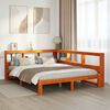 vidaXL Lit biblioth&egrave;que sans matelas cire marron 135x190 cm pin massif