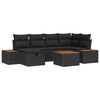 vidaXL Ensemble de canap&eacute; de jardin avec coussin 7 pcs Noir polyrotin