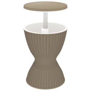 vidaXL Table &agrave; glaci&egrave;re 3 en 1 marron clair polypropyl&egrave;ne