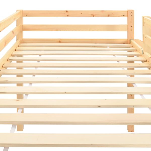 vidaXL Lit mezzanine d'enfants toboggan et échelle bois pin 97x208 cm