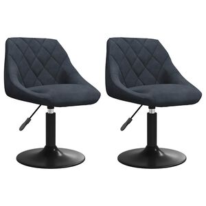 vidaXL Chaises pivotantes &agrave; d&icirc;ner lot de 2 Gris fonc&eacute; Velours
