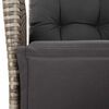 vidaXL Ensemble &agrave; manger de jardin 9 pcs coussins gris r&eacute;sine tress&eacute;e