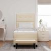 vidaXL Lit &agrave; ressorts avec matelas Cr&egrave;me 90 x 200 cm tissu