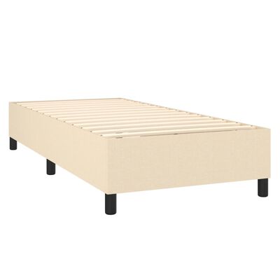 vidaXL Sommier à lattes de lit matelas et LED Crème 100x200 cm Tissu