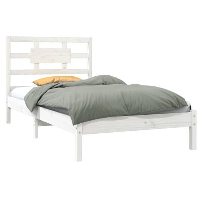 vidaXL Cadre de lit sans matelas blanc 90x200 cm bois massif