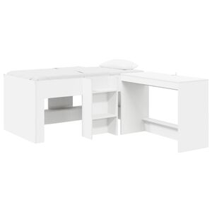 vidaXL Lit haut pour enfants avec bureau Blanc 80 x 160 cm