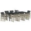 vidaXL Ensemble de salle &agrave; manger pour jardin 9 pcs Gris clair