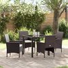 vidaXL Ensemble de salle &agrave; manger pour jardin 5 pcs Marron polyrotin