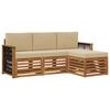 vidaXL Ensemble de canap&eacute;s d'ext&eacute;rieur 4 pc Naturel et Beige
