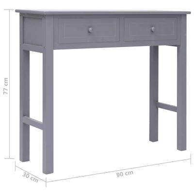 vidaXL Table console Gris 90 x 30 x 77 cm Bois