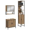 vidaXL Ensemble de mobilier de salle de bain avec &eacute;tag&egrave;re 3 pcs Marron
