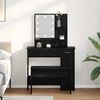 vidaXL Ensemble de table de maquillage LED avec porte 2 pcs Ch&ecirc;ne noir