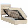 vidaXL Lit de rangement LED avec matelas Cr&egrave;me 90 x 190 cm Tissu