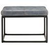 vidaXL Pouf Gris 62x62x47 cm Cuir v&eacute;ritable