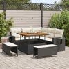 vidaXL Ensemble de canap&eacute; de jardin 9 pcs Noir et Cr&egrave;me polyrotin