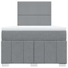 vidaXL Sommier &agrave; lattes de lit et matelas gris clair 120x190 cm tissu
