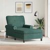 vidaXL Chaise longue avec coussin Vert fonc&eacute; 91 x 157 x 91 cm tissu