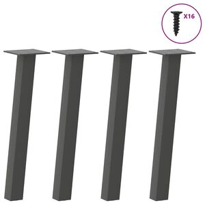 vidaXL Pieds de table basse 4 pièces Anthracite 30 cm Acier